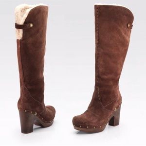 Ugg Lillian Tall Leather/Shearling Boots EUC